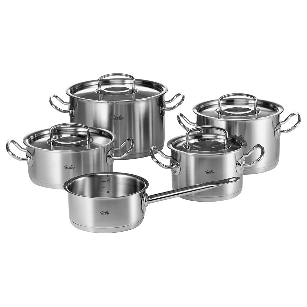 Какой набор посуды для приготовления. Кастрюля Fissler Original Pro collection. Fisser наборы кастрюль viseo. Набор кастрюль Fissler viseo. Сотейник Fissler (Фисслер) 1.5 л.