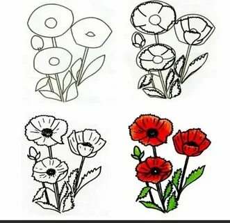 Рисовать букет поэтапно