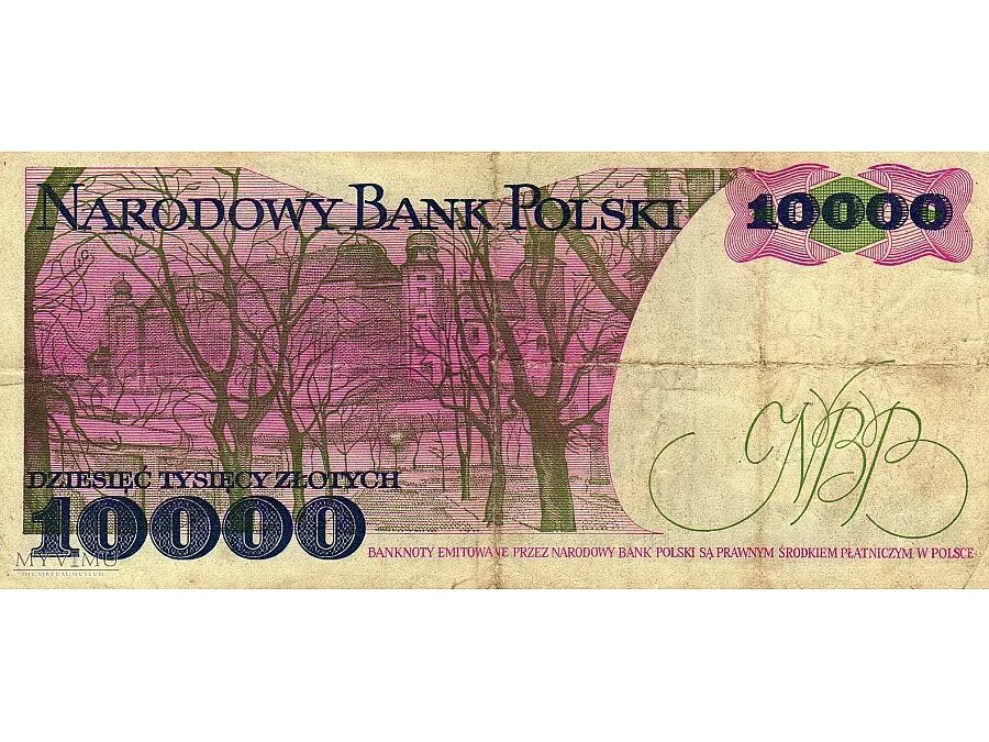 10000 Злотых 1988. 10000 Польских злотых 1988. 10000 Польских злотых. Банкнота Польша 10000 злотых