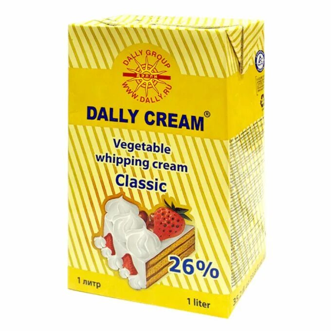 Сливки растительные "Dally Cream" 26% (12 шт х 1 л). Крем на растительных маслах "Dally" пломбир Классик 26% 1л 1/12. Сливки растительные 26% 1 л Дэлли пломбир. Сливки растительные Dally Cream.
