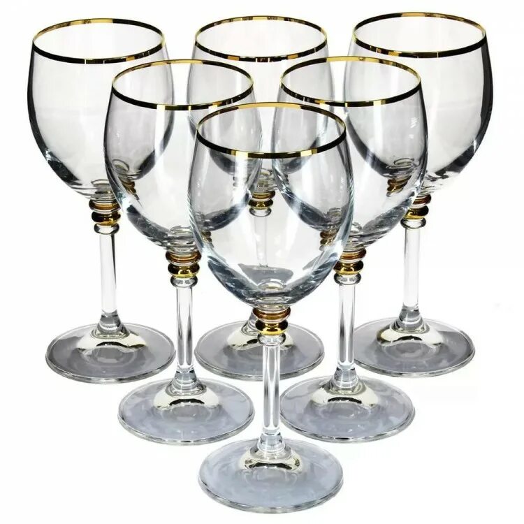 Crystalex bohemia. Набор бокалов cristal bogemia. 240 мл 6 шт crystalex cz s.r.o. &quot;оливия /отводка золото&quot; / 005856. набор рюмок для вина 240 ml 6 шт crystal bohemia. набор бокалов для вина crystalex bohemia арлекино 550мл (6 шт).