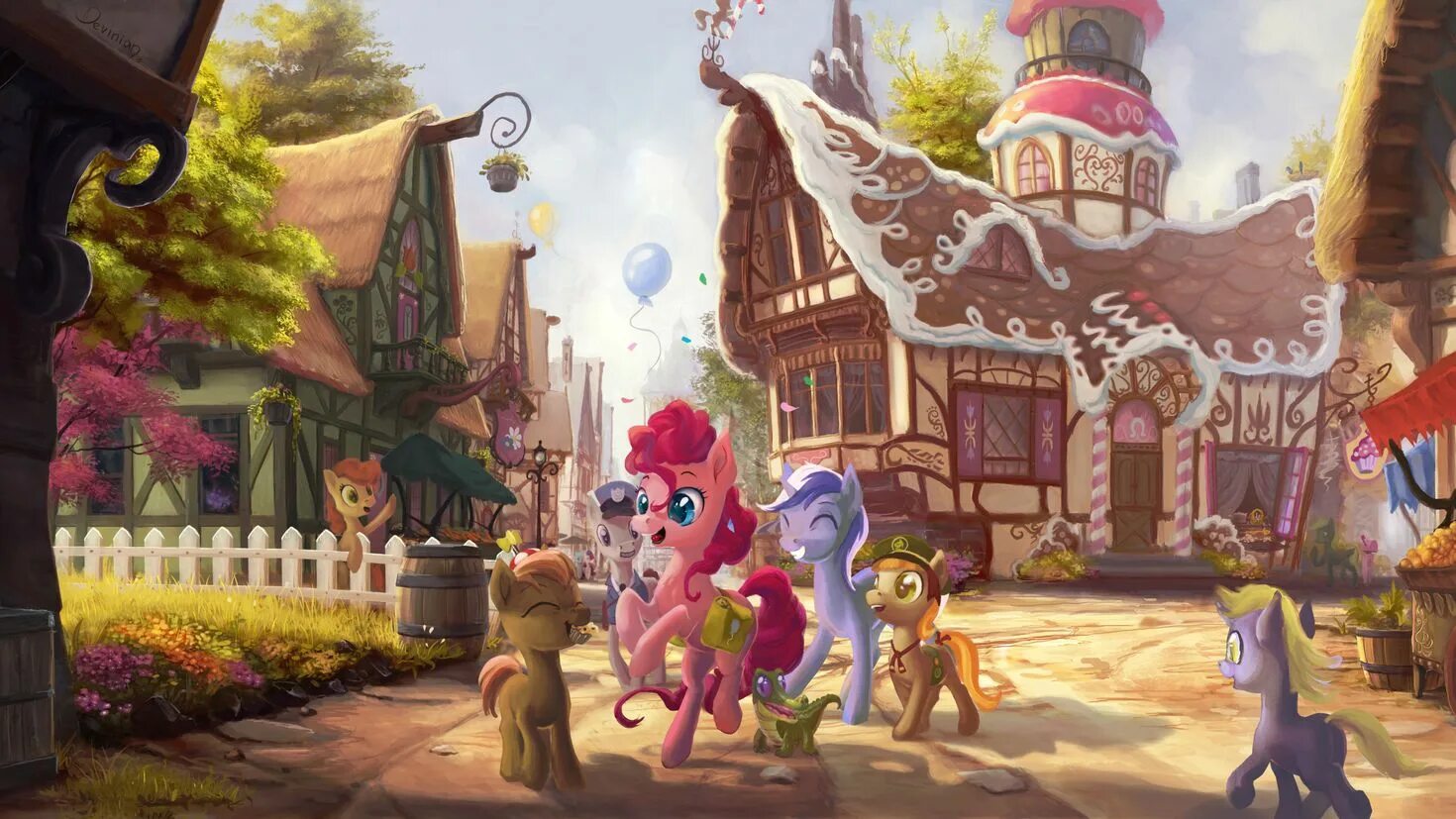 My little pony на пк. My little Pony Понивилль. My little Pony город. Пони арты на рабочий стол. МЛП город.