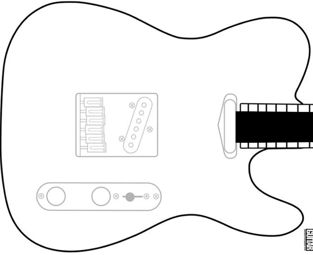 Гитара шаблон для вырезания. Чертеж гитары Fender Telecaster. Fender Telecaster чертеж. Электрогитара телекастер корпус. Размер корпуса телекастер Фендер