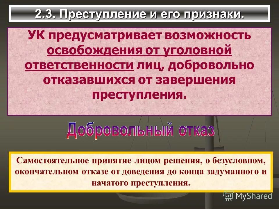 Лицо добровольно отказавшееся от доведения. Лицо добровольно отказавшееся от доведения