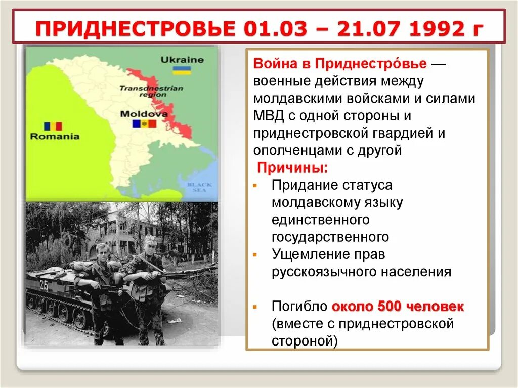 Приднестровье конфликт 1992. Вооруженный конфликт в Приднестровье.