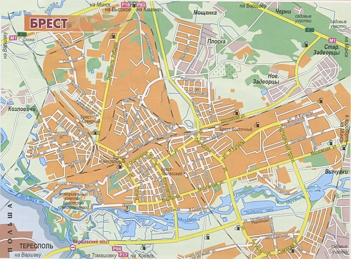 Куда брест. Карта города Брест Беларусь. Город Брест на карте. Брест карта города с улицами. Г Брест Белоруссия на карте.