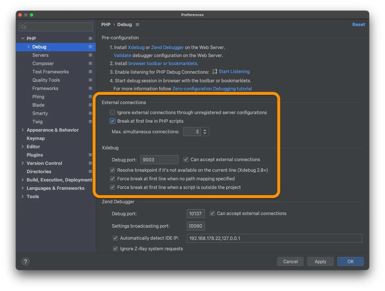 Docker php ext install. Symphony php debug. phpstorm перенос длинных строк. debug caun порт. phpstorm 8.0.1 настройка.