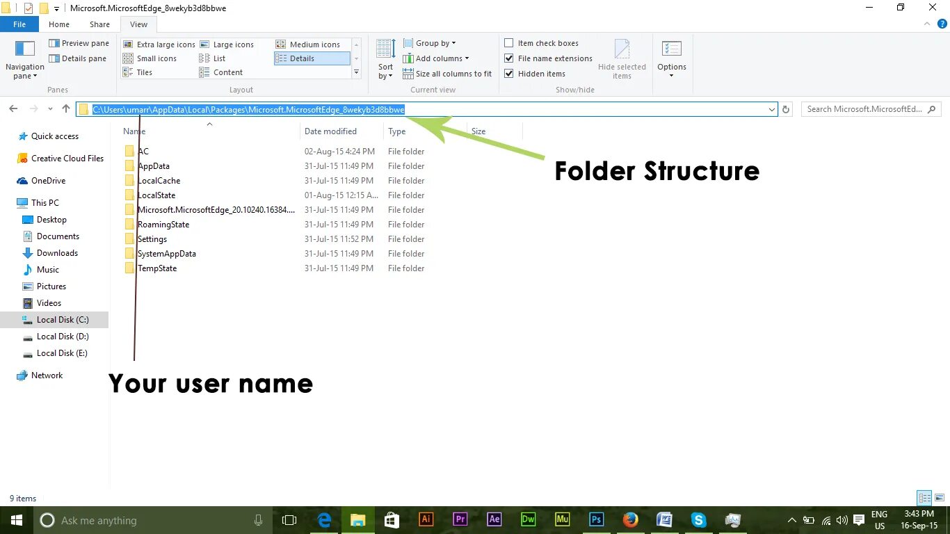 C users user appdata local packages. &quot;c:\users\username. username где найти. microsoft file folder. tempstate.