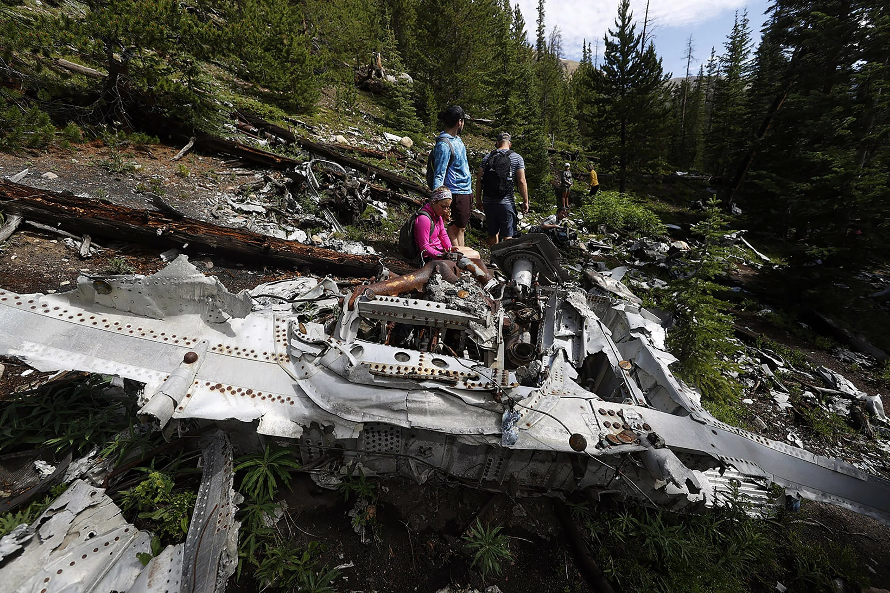 Having crashed plane