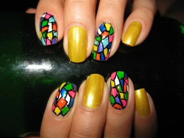 Stained Glass Nail Art Uñas