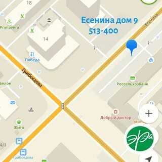 Ул есенина на карте