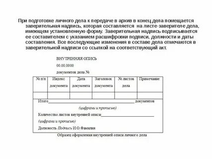 Как оформлять архив