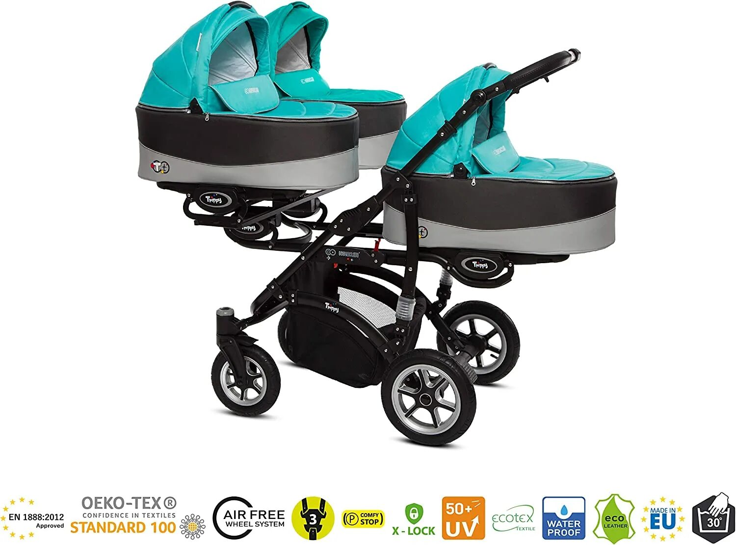 Коляска для тройни BABYACTIVE Trippy Premium 3 в 1. Коляска 2в1 Baby Active. Коляски Беби Актив. Коляска для новорожденных 2 в 1 2023. Купить коляску в гомеле