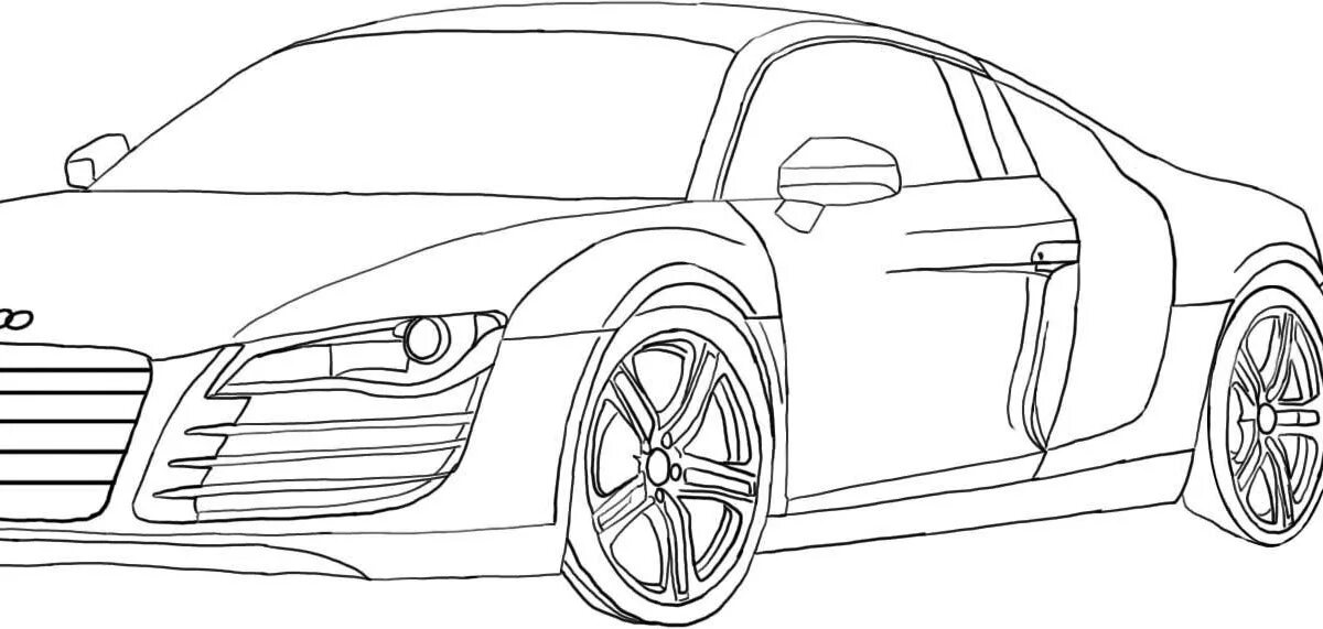 Coloring color tuning. Раскраски машины Ауди р8. АЛДИ р8 рисунок карандашом. Раскраска Ауди РС 6. Раскраска Ауди р8 сбоку.