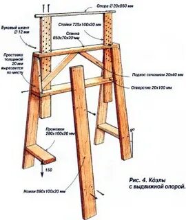 Складные козлы чертежи