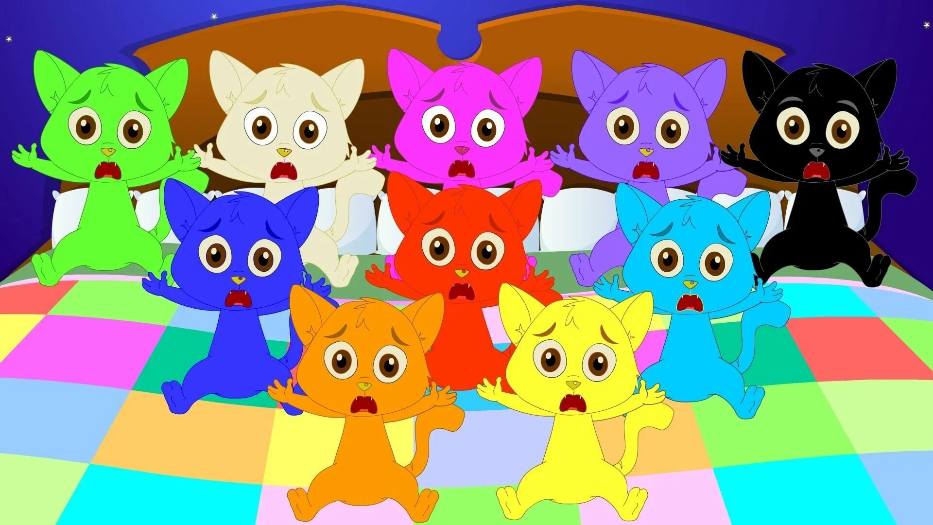 Kids TV 3 маленьких котята. Five little Cats. KIDSTV 3 маленьких котята котятки и перчатки. Ten in the Bed Nursery Rhyme with Lyrics English Rhymes for Kids.