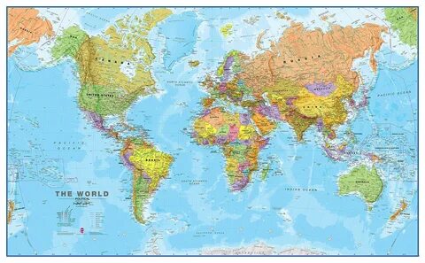 Amazon.com : Maps International World Wall Map - Map of The World Poster - ...