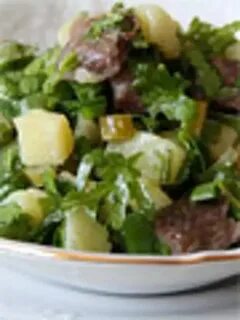 Салат с картофелем маринованными огурцами