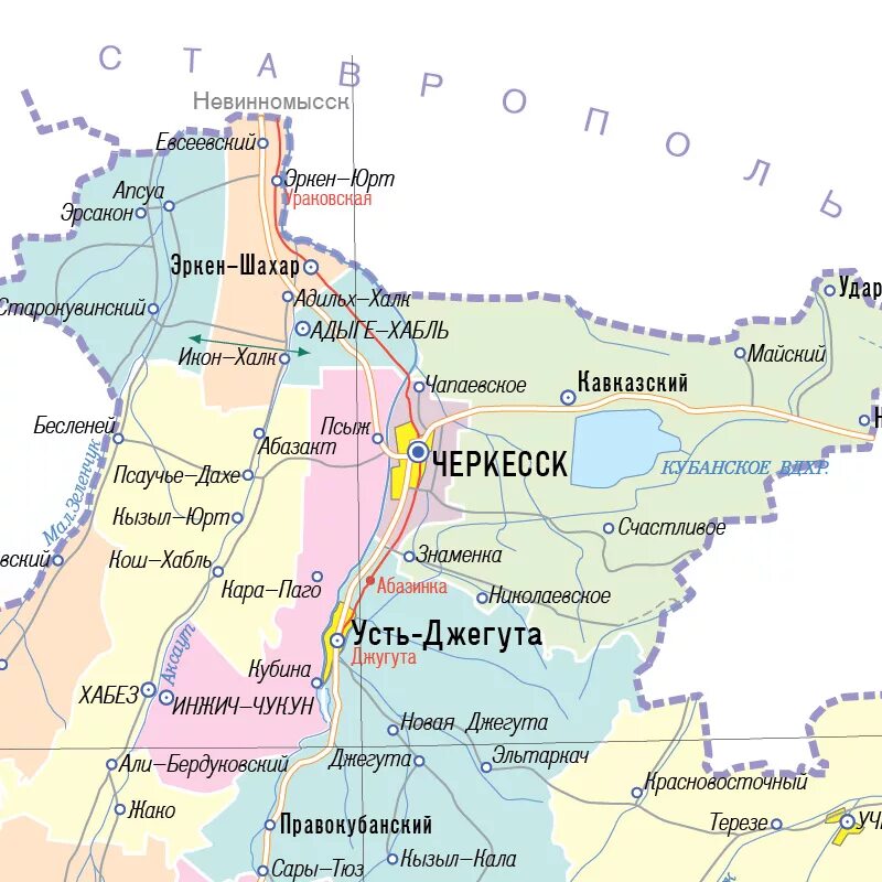 Покажи карту черкесска. Карачаево-Черкесская Республика карта с районами. Республика Карачаево-Черкессия на карте. Карта гор Карачаево Черкесской Республики. Карта Карачаево Черкесской Республики подробная карта.