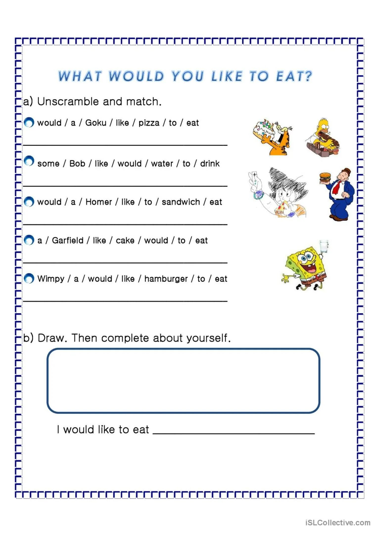 I d like exercises. Would like в английском worksheet. задания на would like. would like упражнения. would like задания для детей.