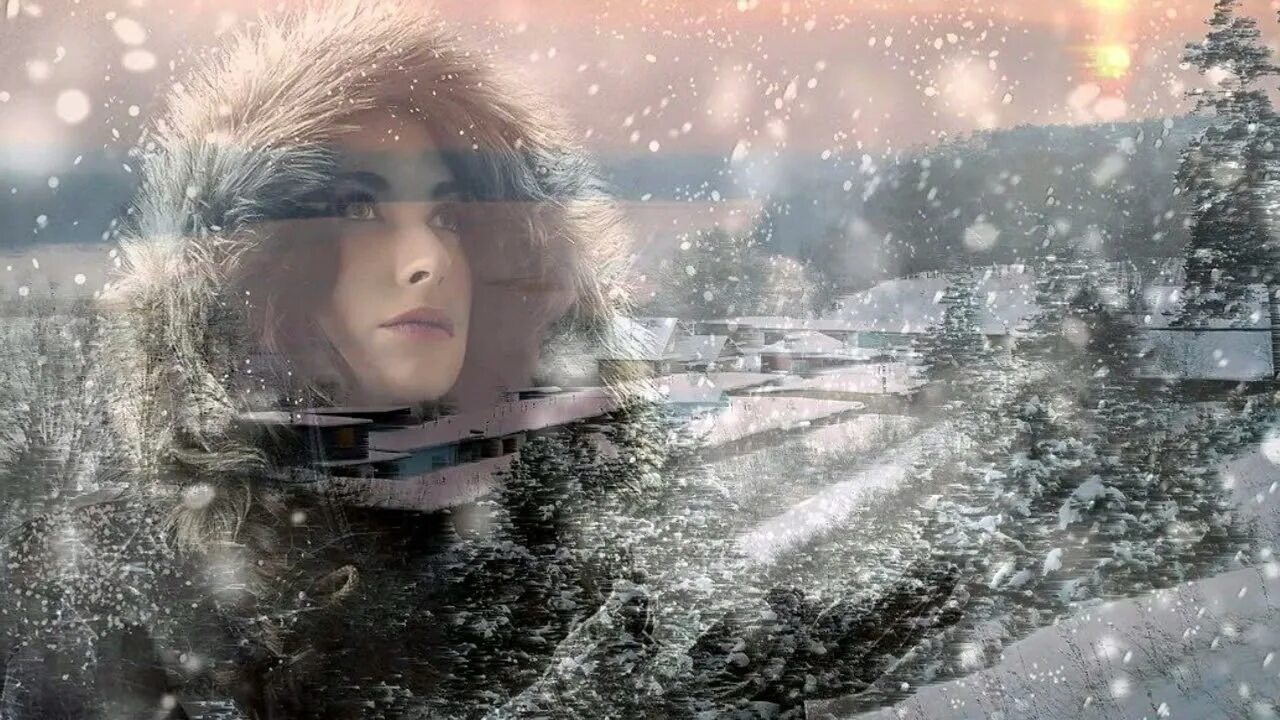 Зима ни. Женщина в метель. Девушка зима Пурга. Вьюга за окном. Кружит вьюга.