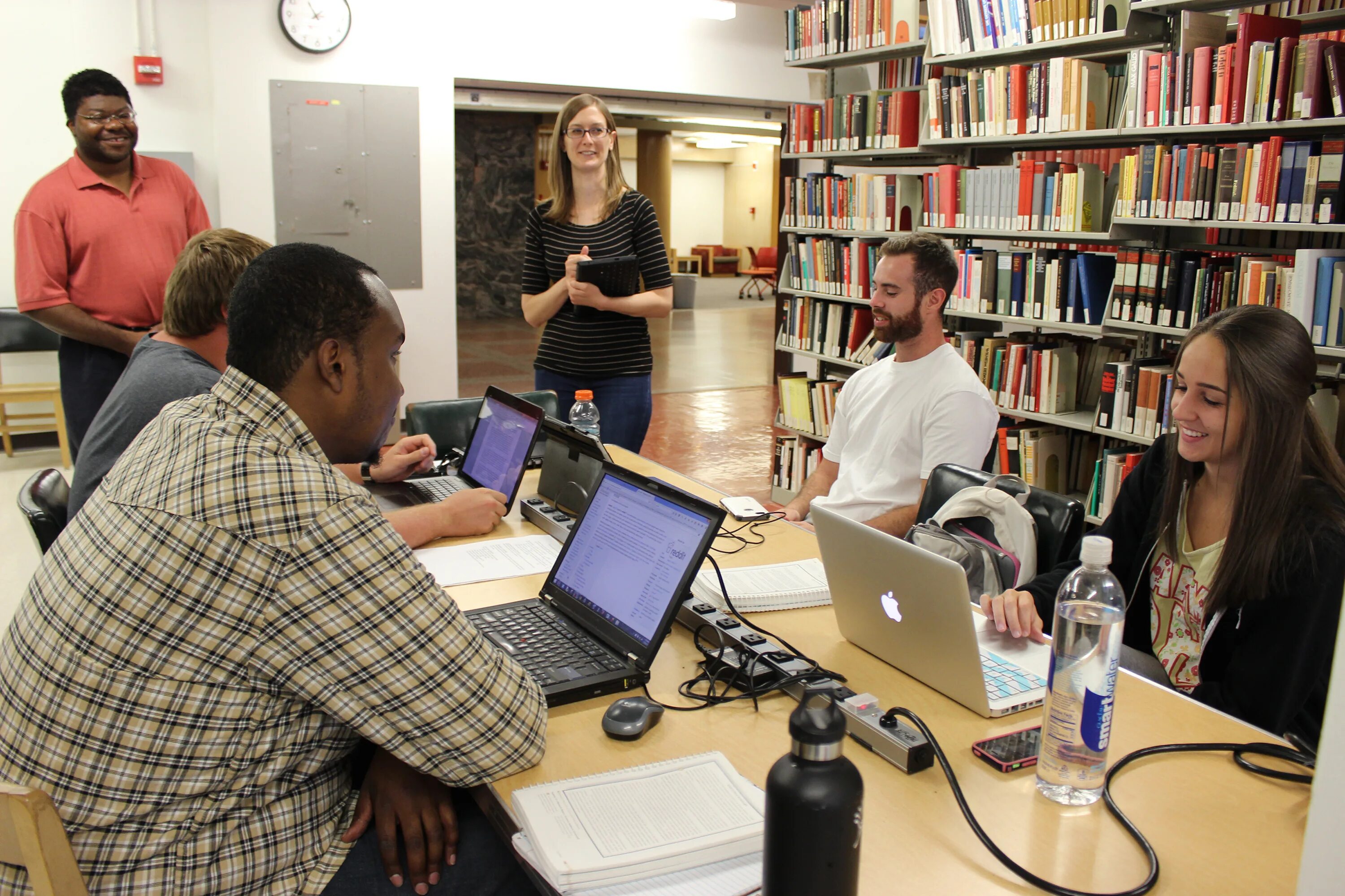 A Roving staff in the Library.