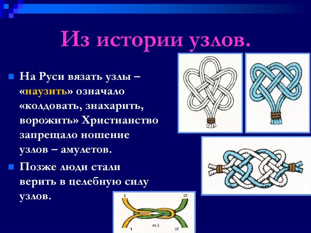 Почему появляются узлы. Вязание узлов. Узелковое плетение. История узлов. Узлы на Руси.