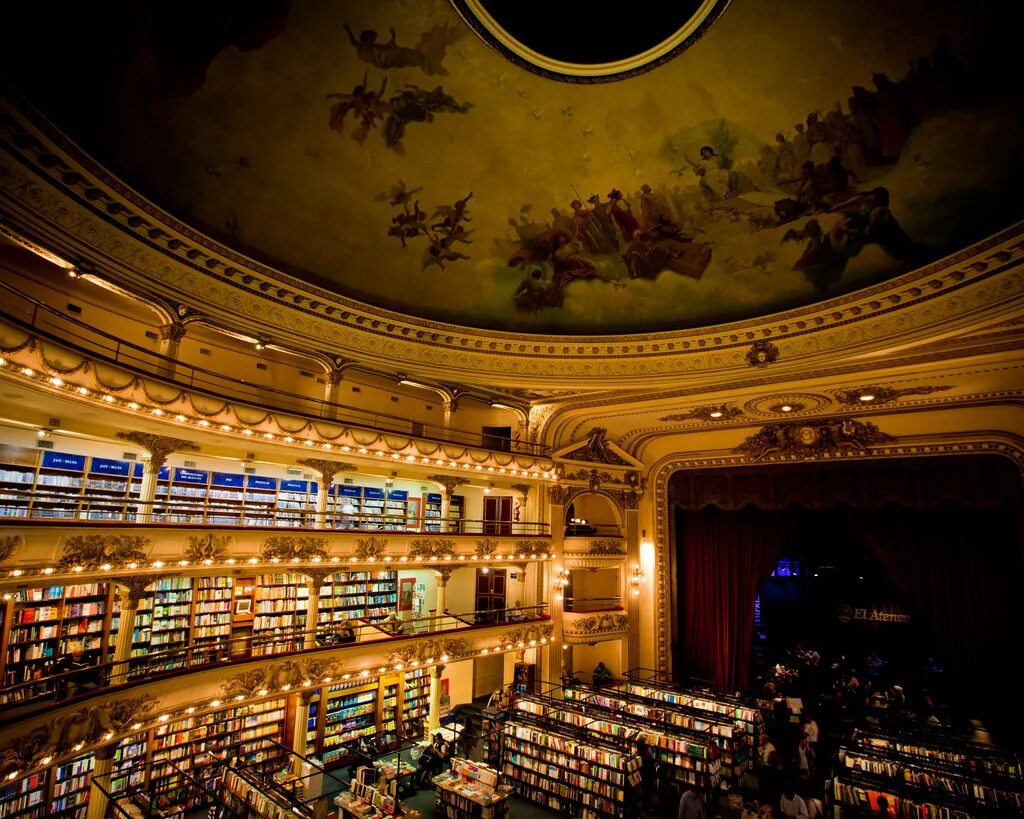 Театр книга библиотека. El Ateneo Grand Splendid в Буэнос-Айресе. Ateneo Grand Splendid (Аргентина, Буэнос-Айрес). Книжный магазин el Ateneo. Книжный магазин в Буэнос Айресе.