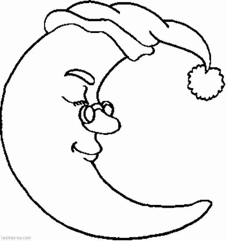 Раскраска месяц распечатать Moon coloring pages, Coloring pages, Star coloring p
