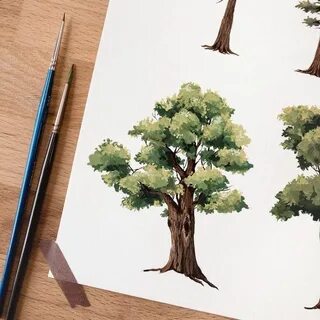 Техника рисования дерева