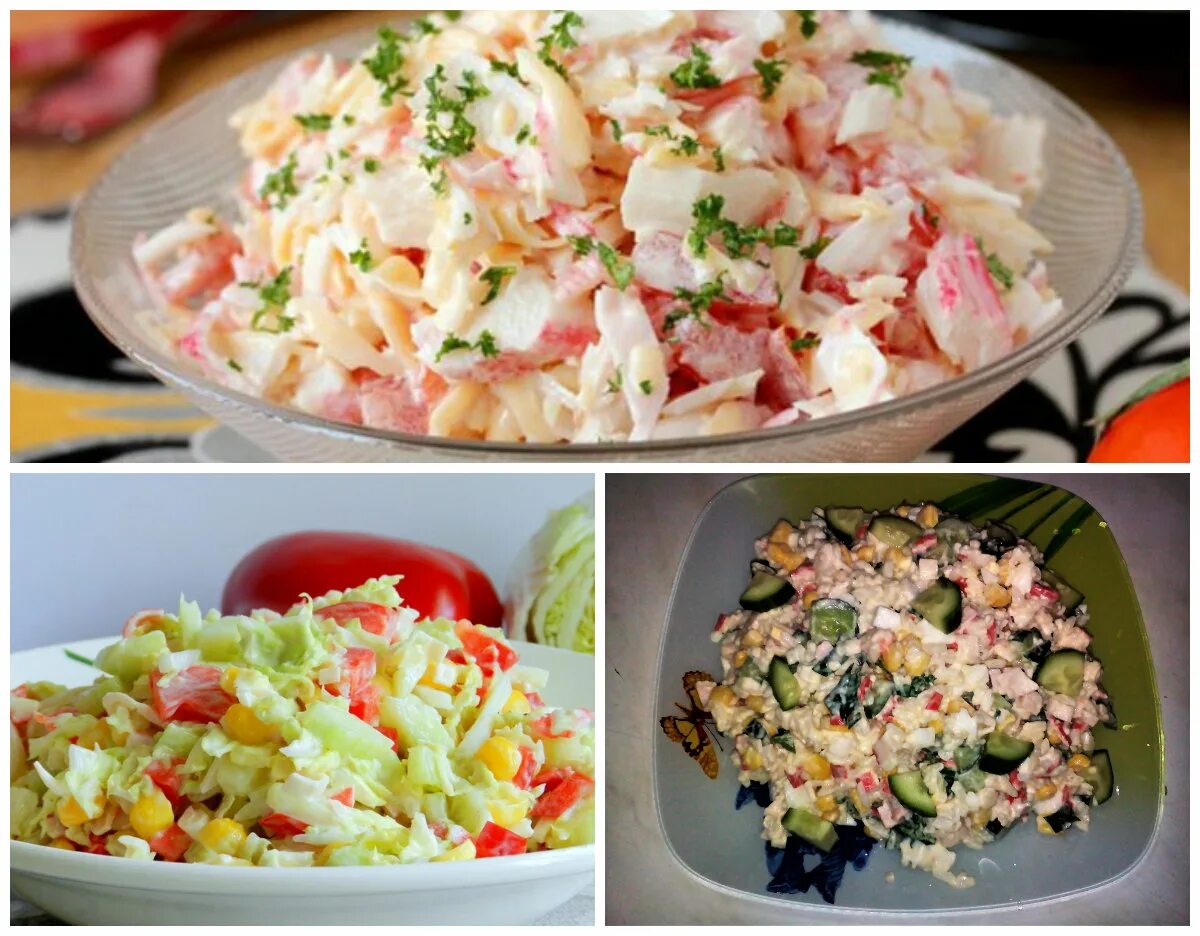 Кухня наизнанку салат из крабовых палочек. Крабовый салат подача. вкусный салат из крабовых палочек. легкий салат с крабовыми палочками. салат из крабовых палочек с кукурузой классический.