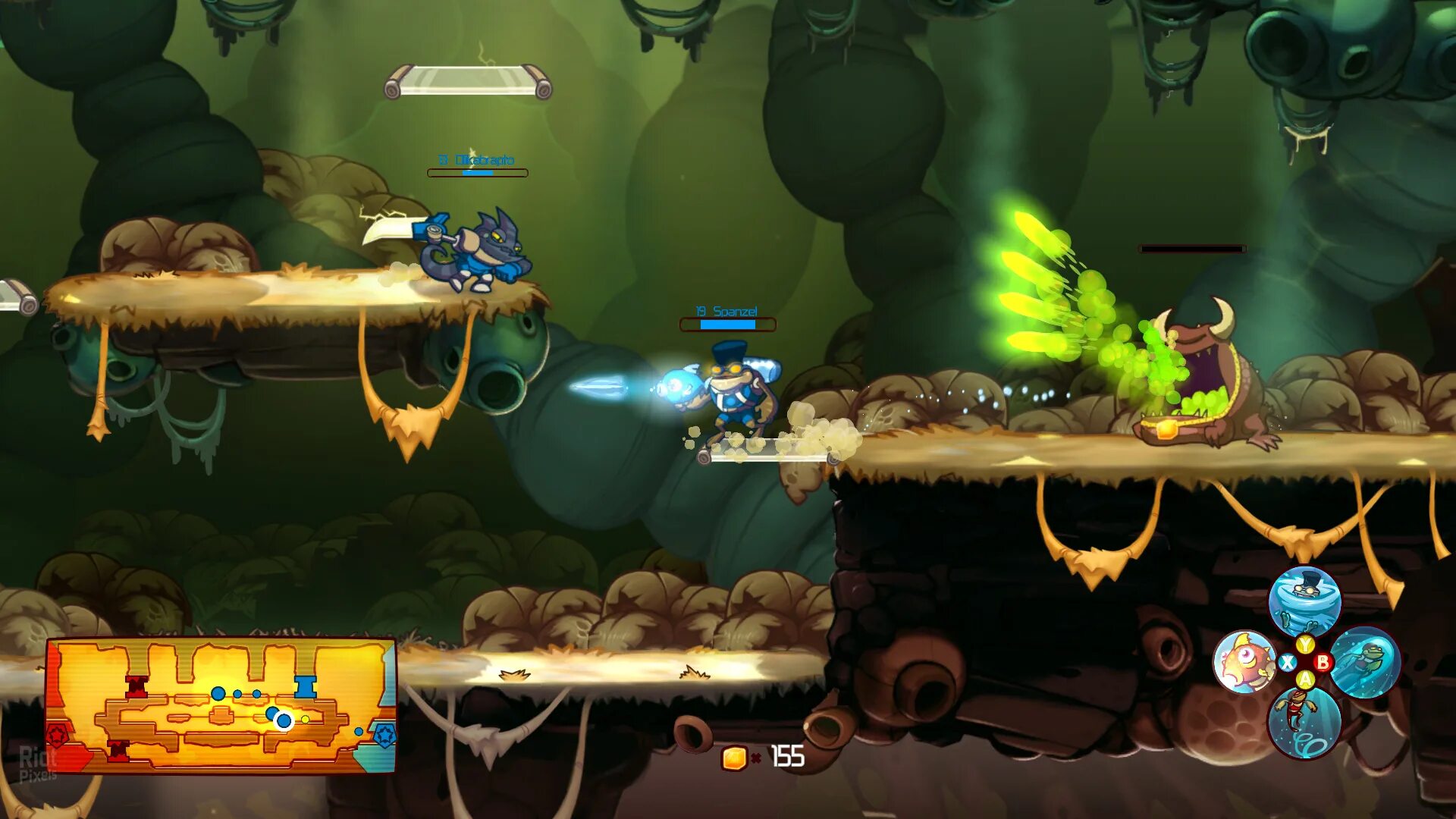 Игры на одного прохождение уровней. PS one платформер. Awesomenauts ps3. Awesomenauts герои. 2d игры Xbox Arcada.