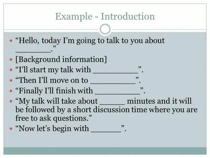 Introduce examples