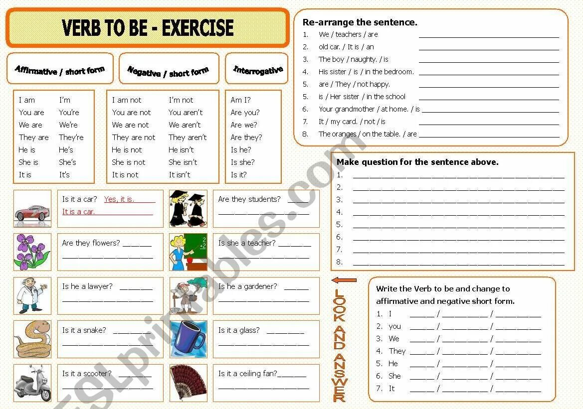 Text about verb to be