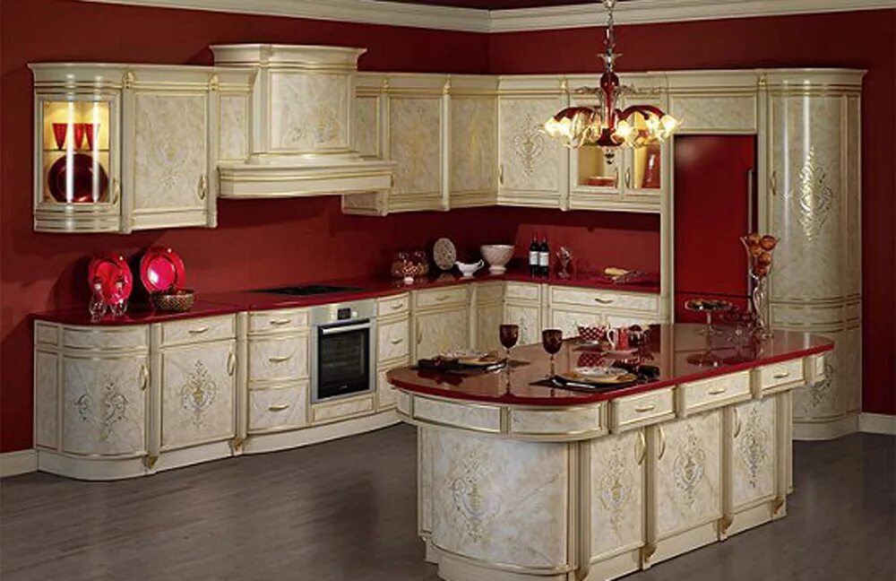 испанские кухни фото. кухня в замковом стиле. испанская кухня внутри. Beautiful showcase with pans. испанский стиль в интерьере кухни.