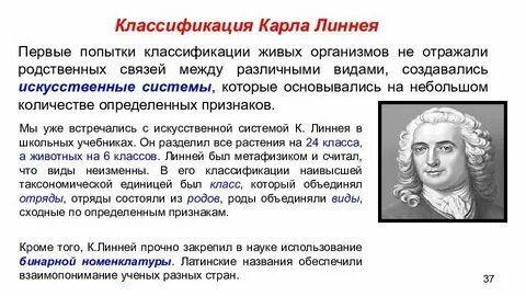 Становление систематика как науки связывают с именем