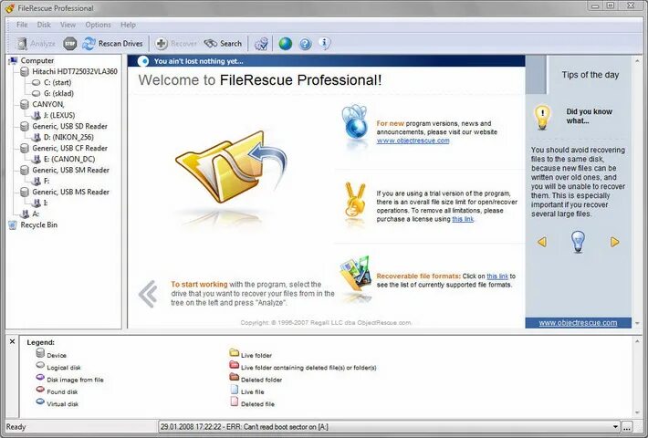 File pro. File recovery professional. file rescue.