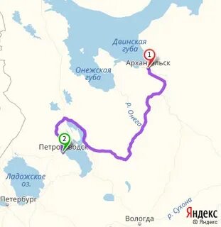 Архангельск петрозаводск расстояние на машине