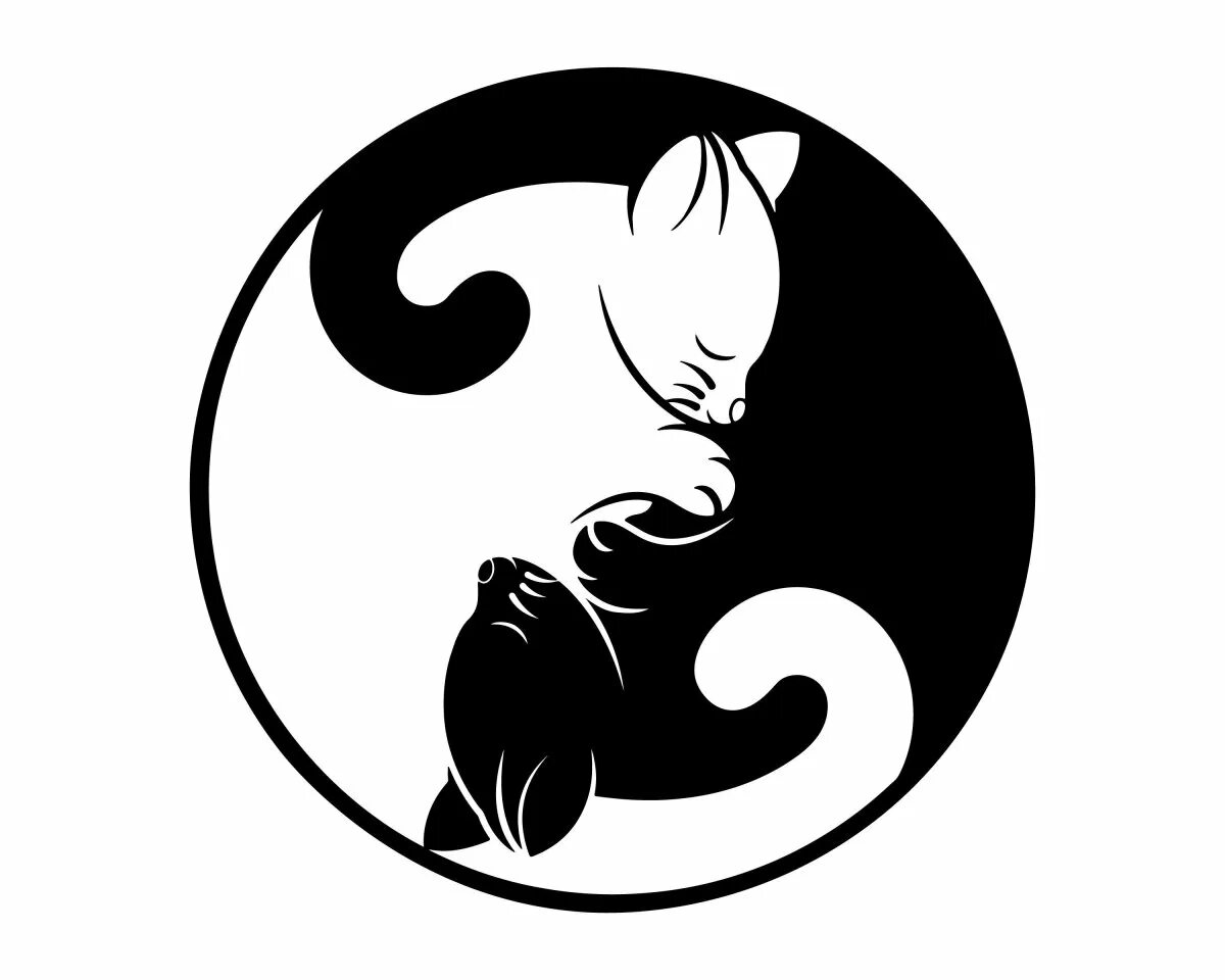 Котик инь. Инь янь кошки. кошка символ. кьютимарка инь янь. знак инь и янь котики.
