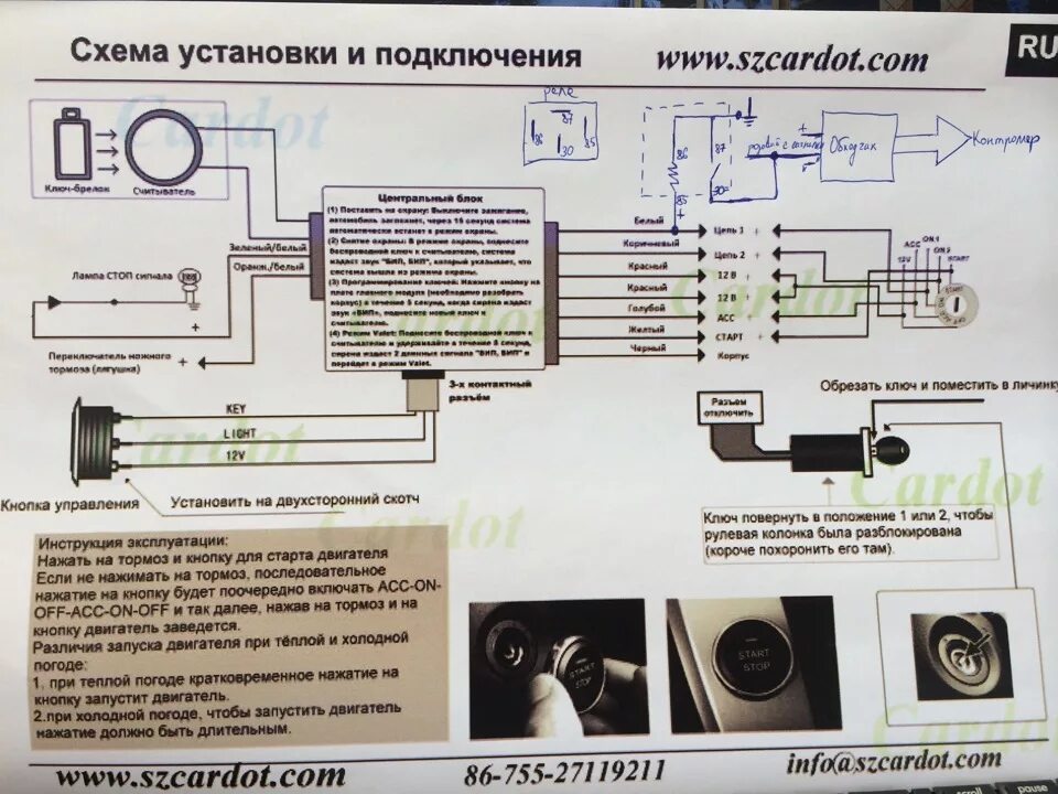 Как установить кнопку старт стоп