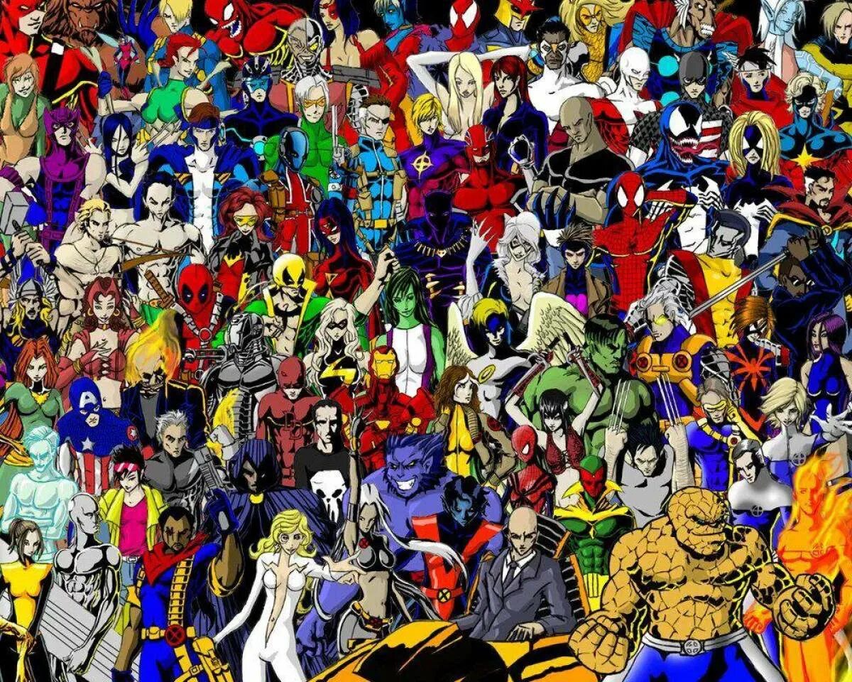 Marvel герои. Популярные персонажи. Много персонажей из комиксов. Герои Марвел картинки. Персонажи марвел комикс