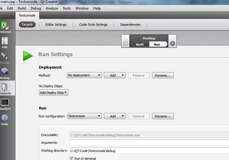 Directory build targets. Qt текстовое поле. где в qt устанавливается working directory. qtcreator. ontarget тесты скриншот.