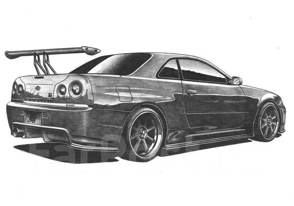 Нарисуй скайлайн. Nissan skyline r34 карандашом. Nissan skyline gt-r r34 blueprints. Nissan skyline r34. Nissan skyline r32 карандашом.