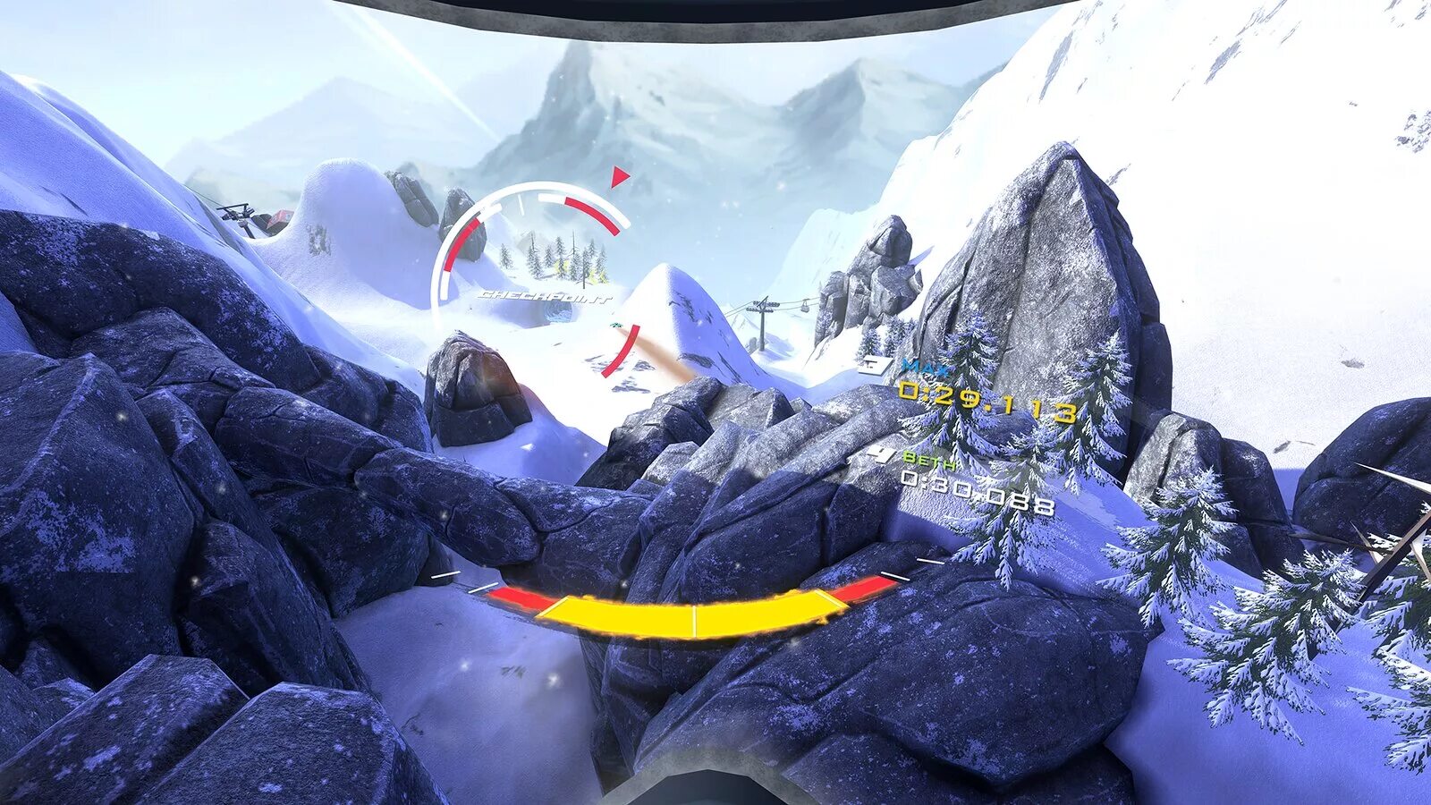 Rush VR игра. PS VR Rush. Oculus Quest Rush. VR игра снежные горки.