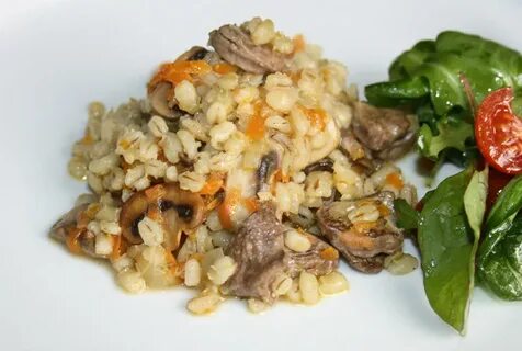 Перловка с картошкой и грибами