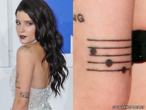 Тату песню какую. Холзи тату. halsey тату. тату звезды и ноты. тату ноты фото.