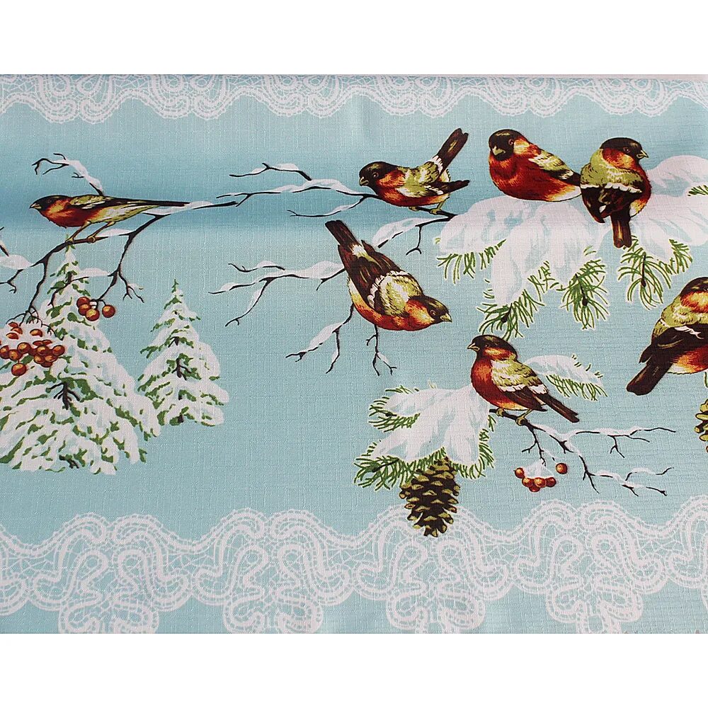 Фаберлик скатерть снегири. Скатерть новогодняя со снегирями. Скатерть 110х140 дед мороз. Новогодняя скатерть на стол рогожка снегири. Салфетки с вышивкой для сервировки.