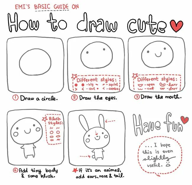 Cute перевод язык. Basics of drawing cute things. Kawaii things draw. Cute things to draw. Cute things drawing.