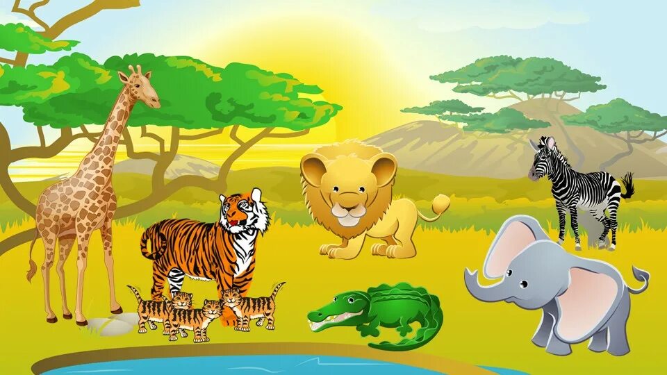 Дикие животные жарких стран. Африканские животные для детей. Обитатели жарких стран для детей. Коллаж диких животных. Африканский слон со слоненком.