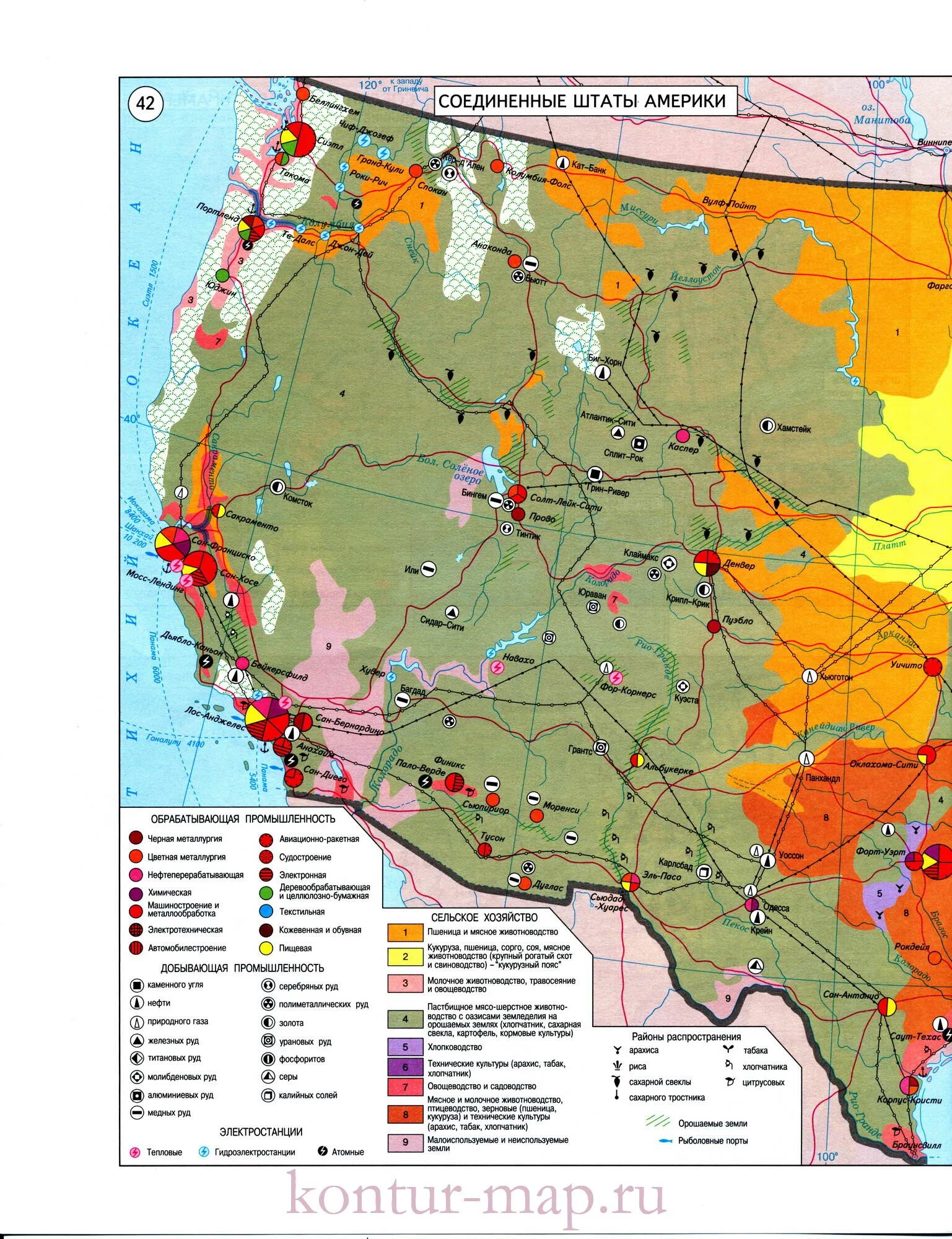 соединенные штаты америки экономическая карта. хозяйство сша карта. экономические центры сша на карте. карта животноводства. промышленность и сельское хозяйство сша карта.